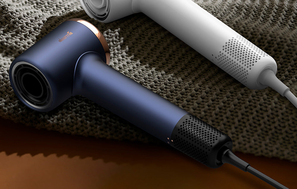 Сешоар Deerma DEM-CF50, 1400W, Въздух , Негативни Йони, 11 Режима, Тъмносин