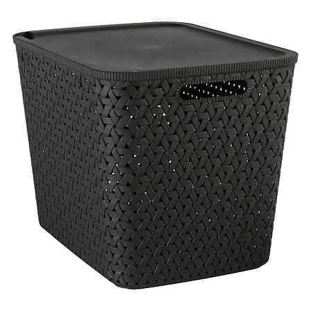 Кош за съхранение 5five Tressy, Полипропилен, 28L, Черен
