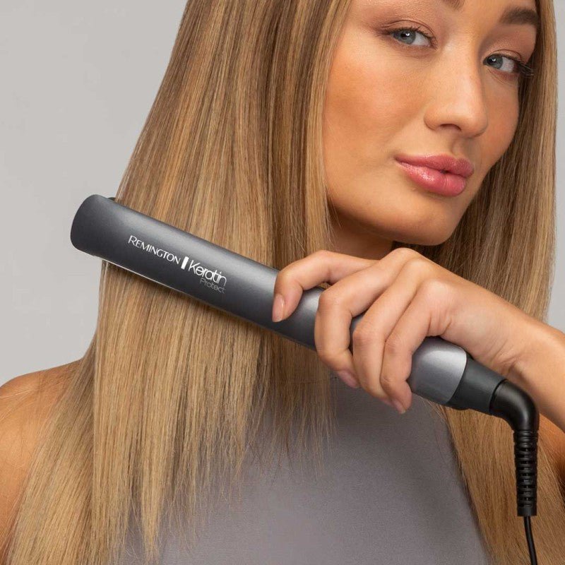 Преса за коса Remington Keratin Protect S8598, Керамично покритие, 230°C, Сив