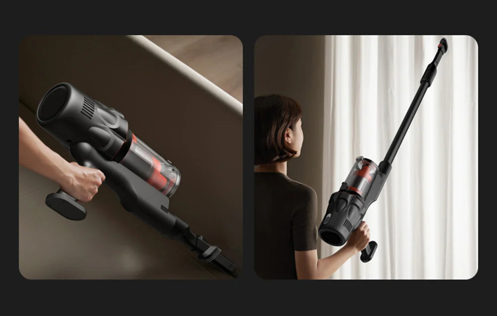 Вертикална прахосмукачка Deerma DEM-T30W, 240W, 23kPa, Оптична лампа, Безжична, Черен