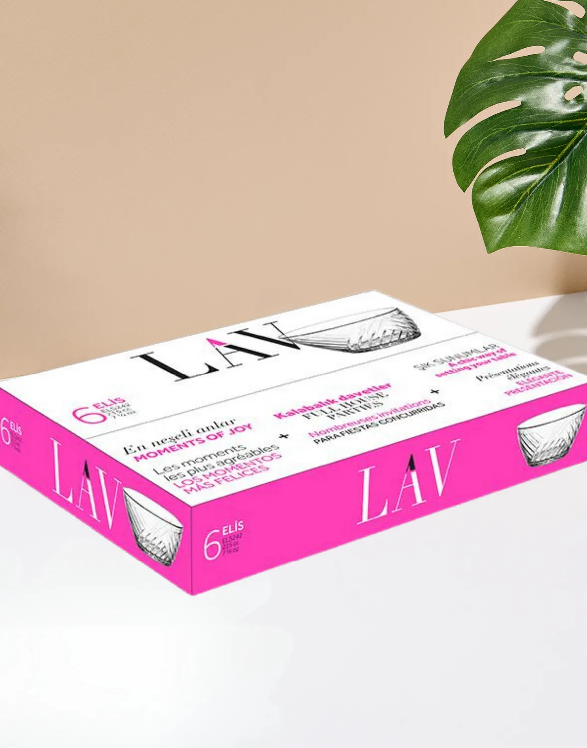 Сет стъклени купи LAV Els, 215 мл, 6 бр