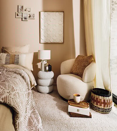 Кресло atmosphera Sileo, Букле, Въртящ, Бежов