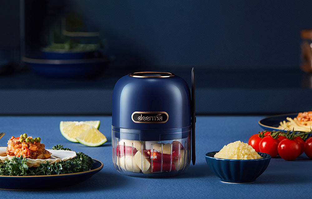 Електрически чопър за зеленчуци Deerma JS100, 40W, 150 ml, Син