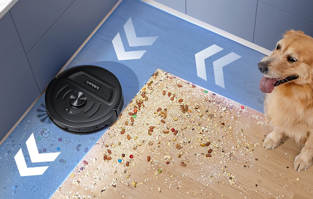 Прахосмукачка робот Lubluelu L20, 40 W, Моп, LiDAR Навигация, 2600 mAh, Черен