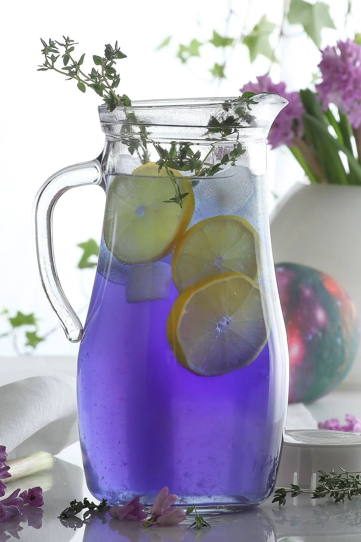 Стъклена кана LAV Misket, 1800 мл, Розов капак