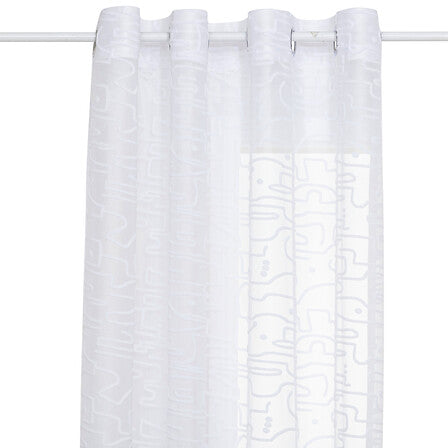Lazi sheer curtain 140 x 240 cm white abstract pattern