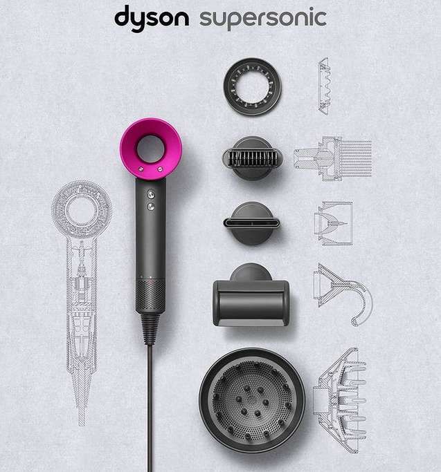 Сешоар Dyson Supersonic HD07 Iron/Fuchsia Edition, 1600W, Сив/Розов