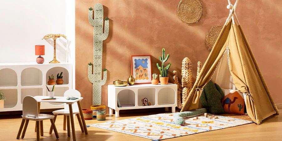 Комплект детска маса и столчета atmosphera Alex, MDF, Бор