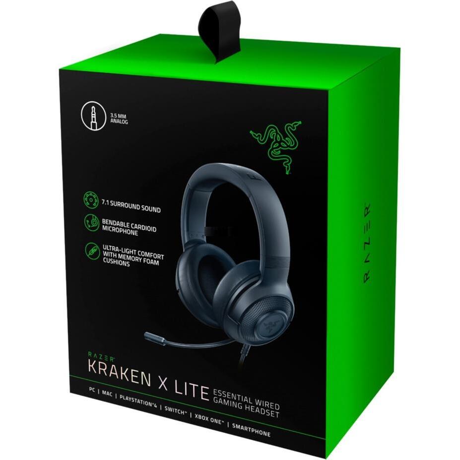 Геймърски слушалки Razer Kraken X Lite (USB), Черен