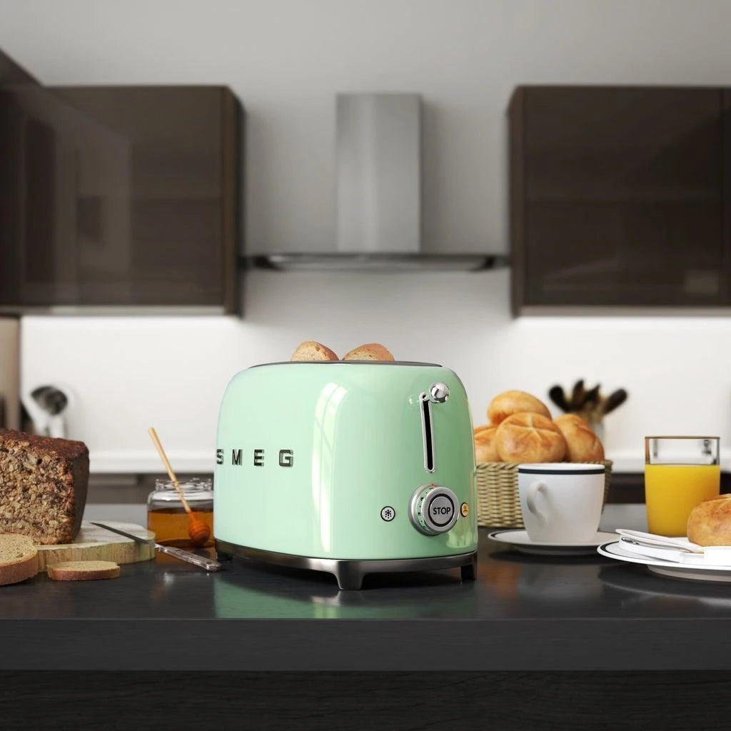 Тостер Smeg TSF01PGEU, 950 W, 2 филии, Пастелно зелен