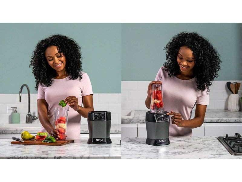 Блендер Ninja BN495EU, 1000W, 700 мл, Auto-iQ технология, Ninja Blade технология, Сив/ Черен
