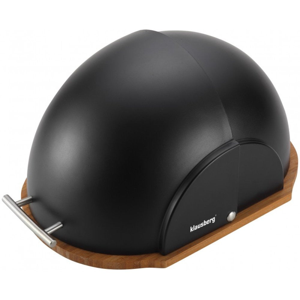 Кутия за хляб и дъска за рязне Klausberg 7286, бамбук, черен