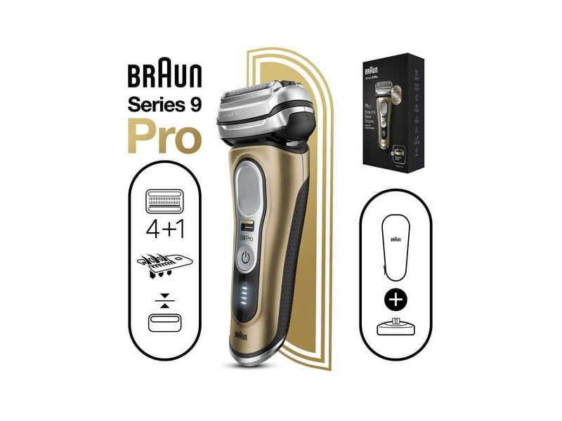 Самобръсначка Braun Series 9 Pro — 9419s, бръснене Wet/Up, златисто/Черен