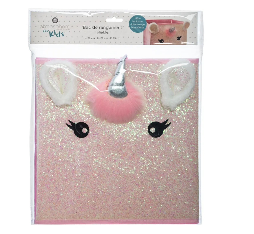 Детска кутия за съхранение atmosphera Unicorn, 29x29 см