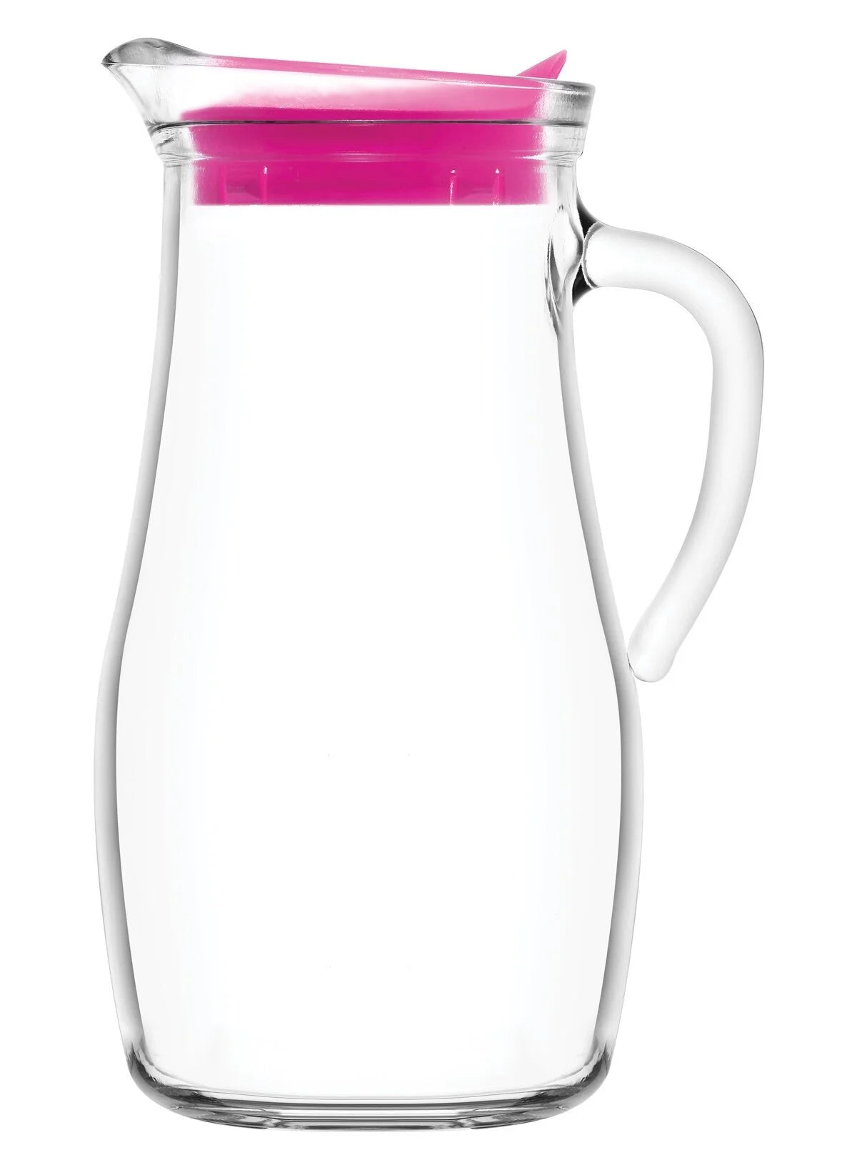 Стъклена кана LAV Misket, 1800 мл, Розов капак