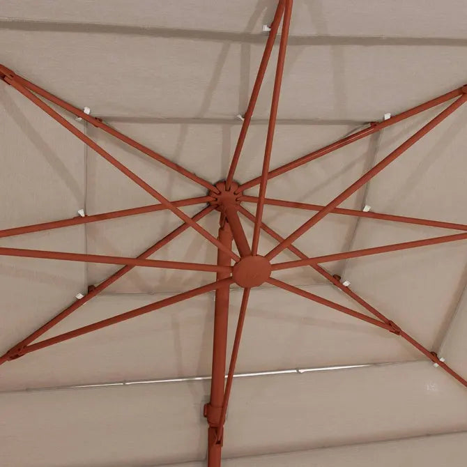 Градински чадър със странична стойка Hesperide Melhia Multi-canopy, Накланящ се, Olefin, Махагон, 4x3 m