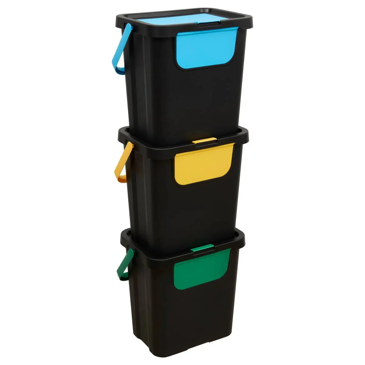 Комплект от 3 коша за разделно събиране 5five, Пластмаса, 24 l