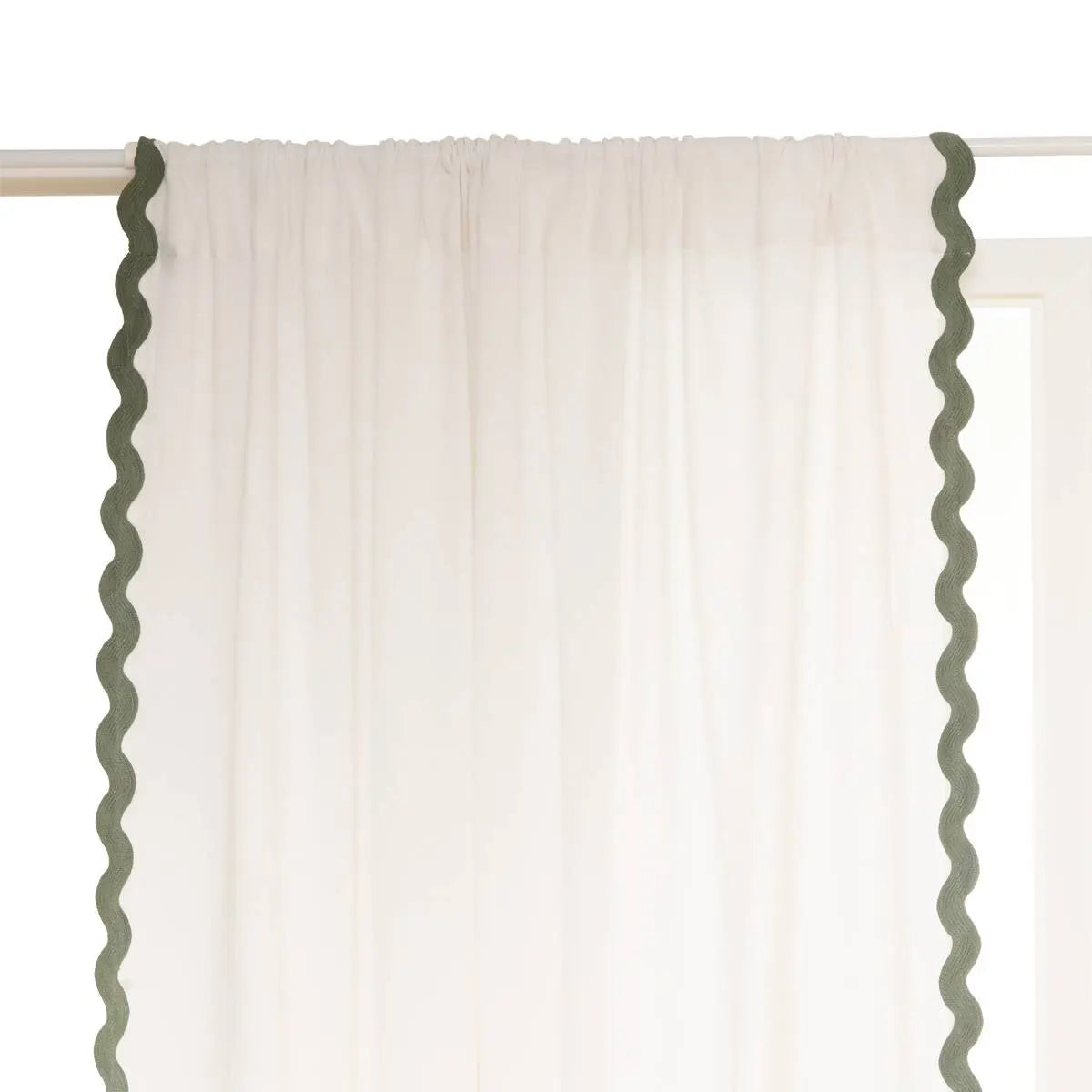 Завеса atmosphera Chéri, 140x260 см, С памук, Бяла, С вълнообразен ръб