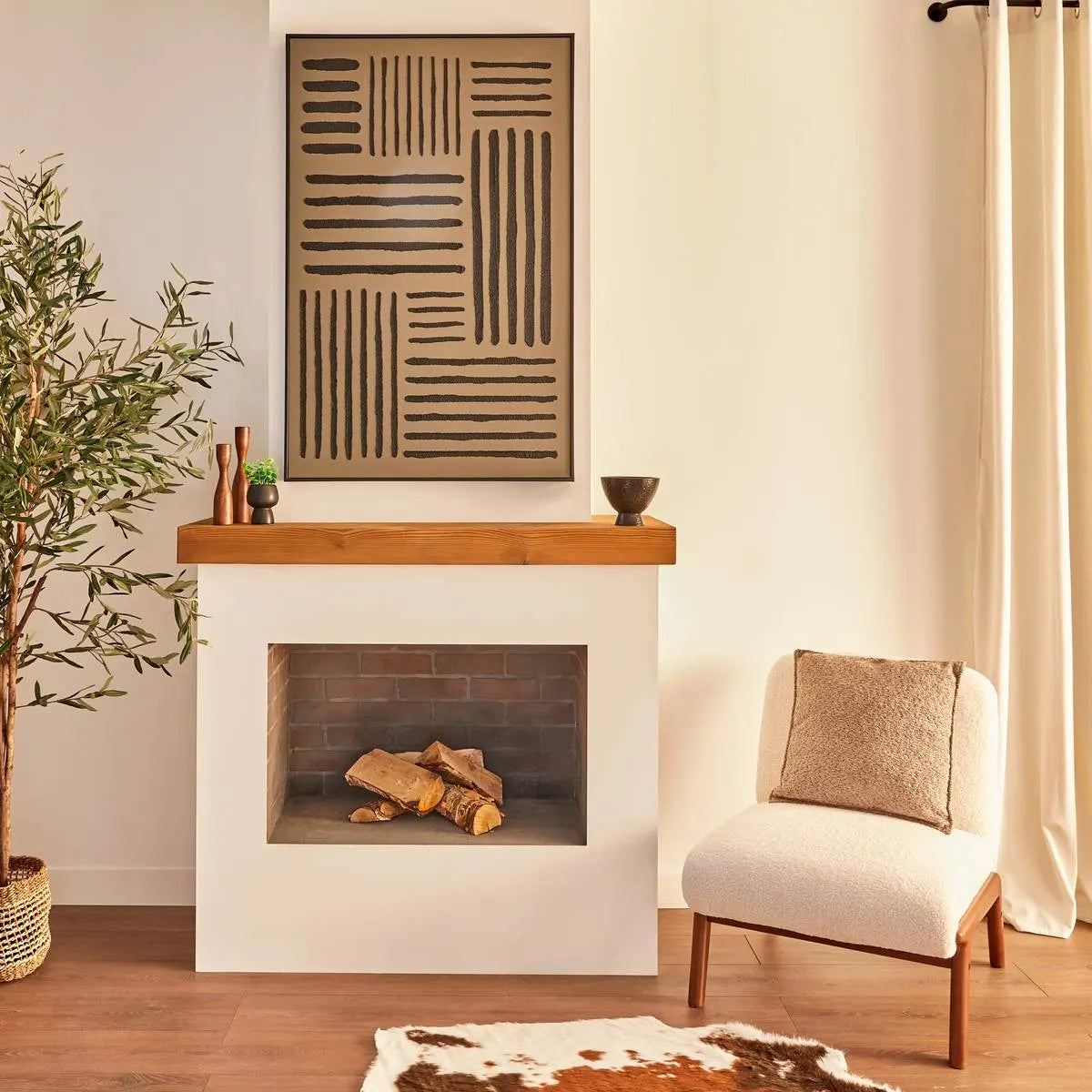 Картина с рамка atmosphera Roshan, Рисувано платно 116x75 см, Зелена