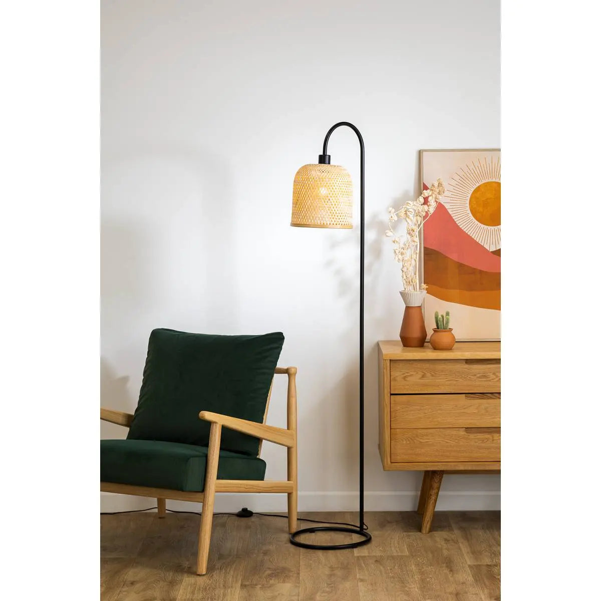 Лампион atmosphera Moki, Бамбук, Бял, 150 cm