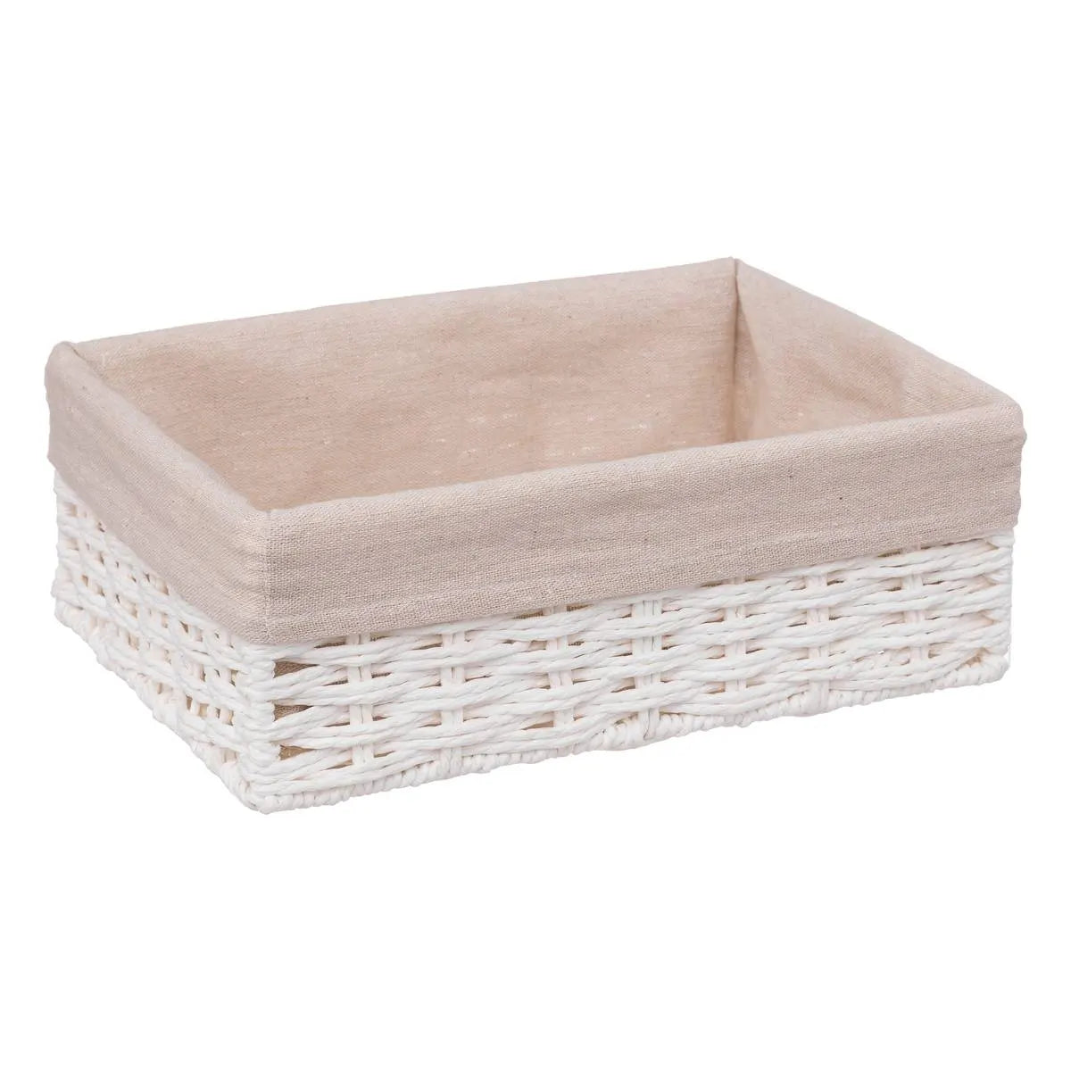 Комплект от 2 коша за съхранение 5five Costa, Хартия и памук, Бели