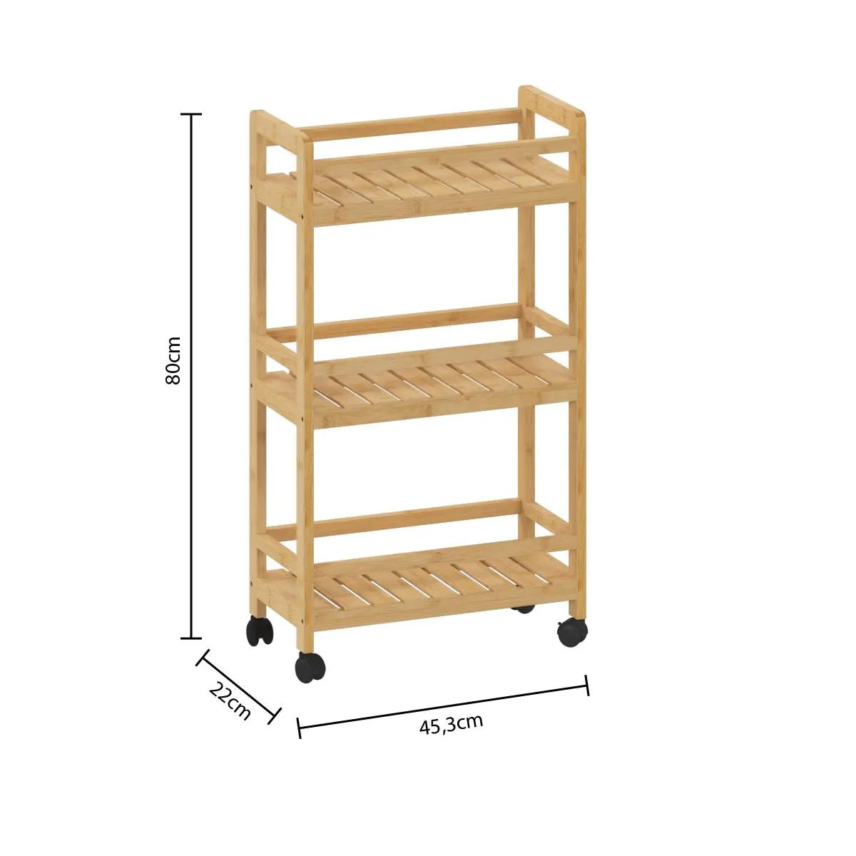 Кухненска количка 5five Linha, Малка, Бамбук, 3 нива