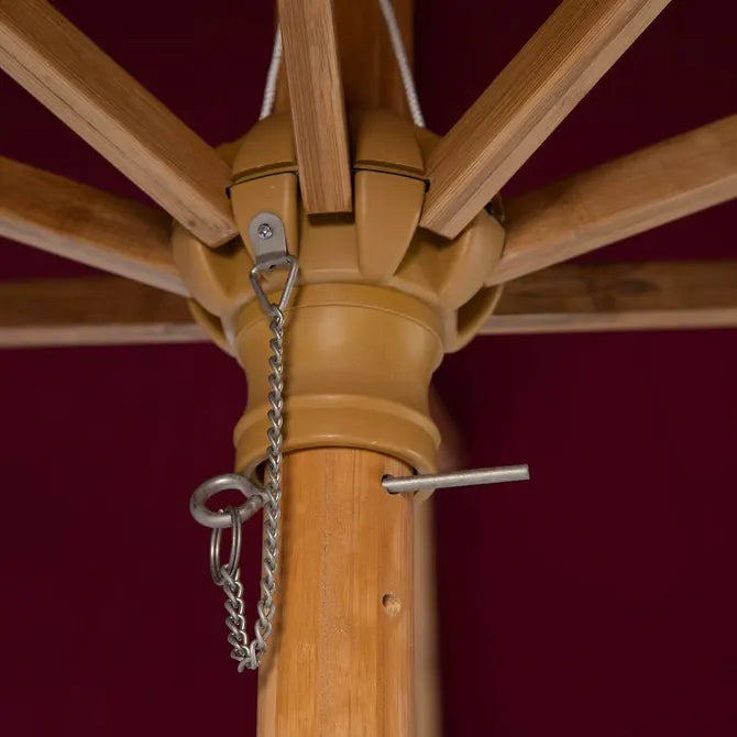 Прав чадър Hesperide Tinaei, Бамбуков прът, Olefin, Бордо, 3 m