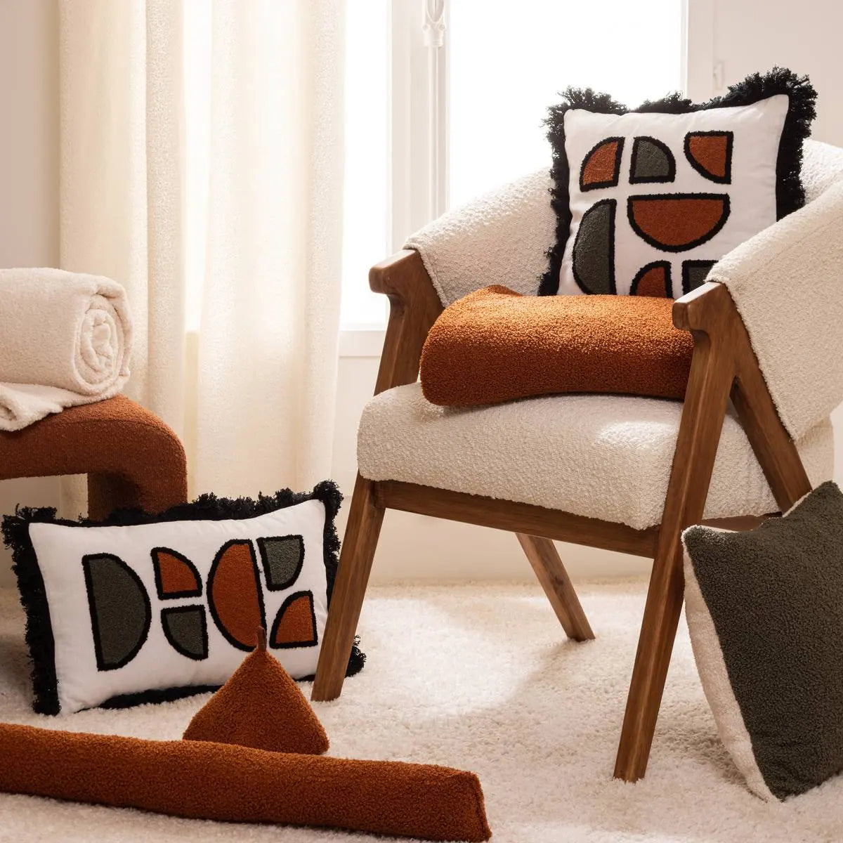 Завеса от изкуствена кожа atmosphera Jaiko, 140x260 см, Bouclé