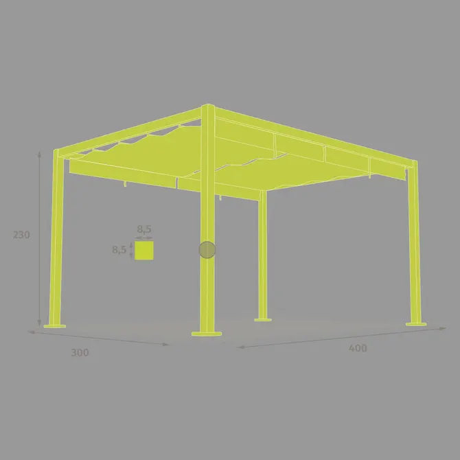 Беседка Hesperide Zalya, Алуминий, Графит, 4x3 m