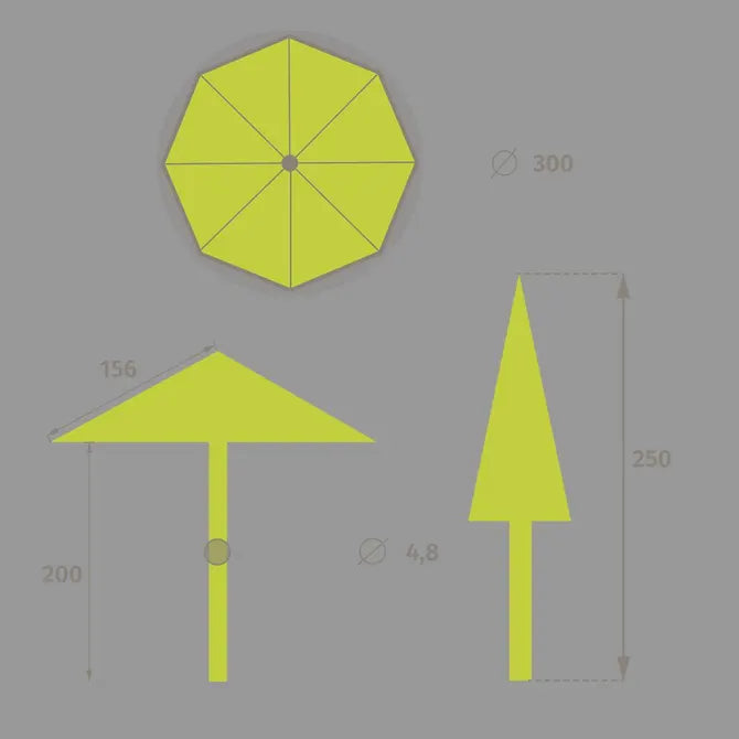 Прав накланящ се чадър Hesperide Loompa, Пшеница, 3 m