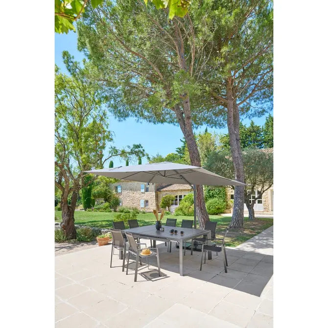 Градински чадър със странична стойка Hesperide Melhia, Накланящ се, Olefin, Антрацит, 4x3 m