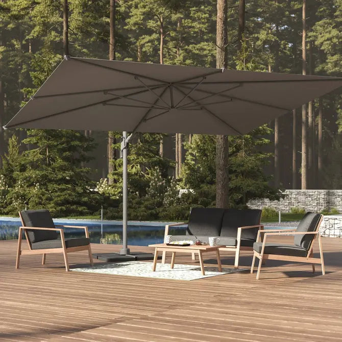 Градински чадър със странична стойка Hesperide Melhia, Накланящ се, Olefin, Антрацит, 4x3 m