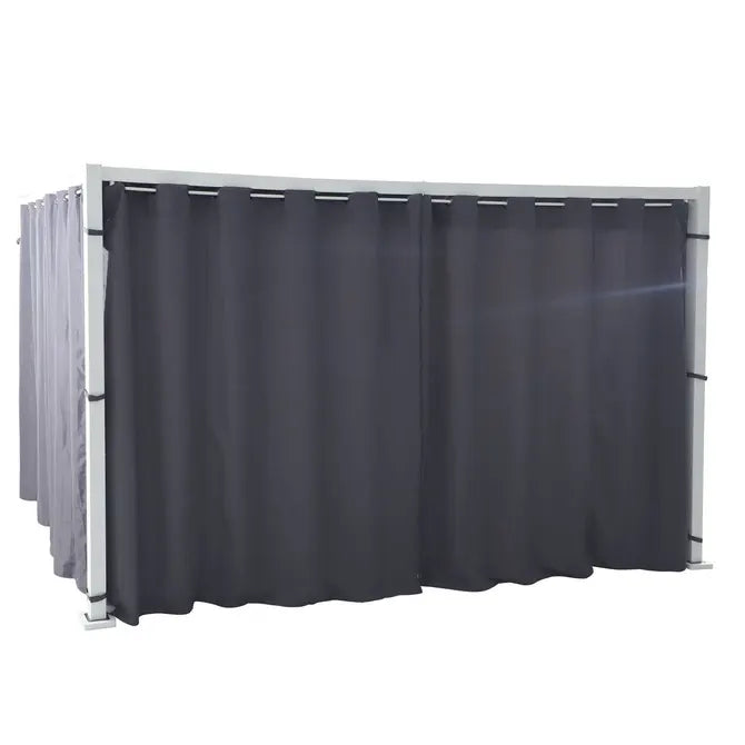 Комплект завеси и релси за беседка Hesperide Zalya, Цвят Шисти, 4x3 m