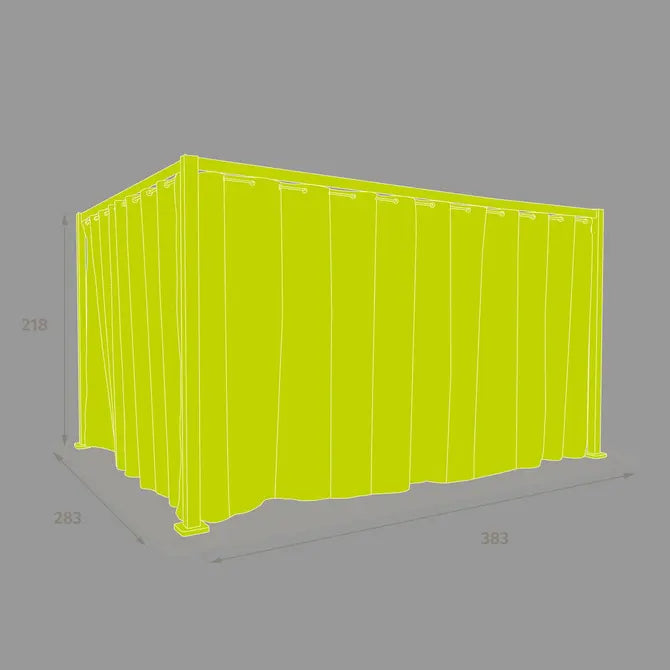 Комплект завеси и релси за беседка Hesperide Zalya, Цвят Шисти, 4x3 m