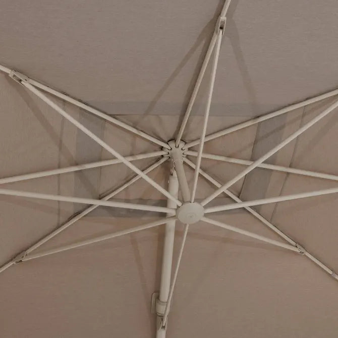 Градински чадър със странична стойка Hesperide Melhia, Накланящ се, Olefin, Шисти/Лен, 4x3 m