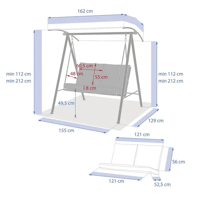 Двуместна люлка Hesperide Baroe, Дървесен ефект, Цвят Лен