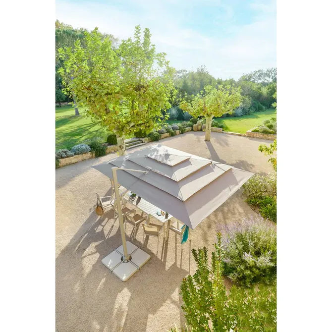 Градински чадър със странична стойка Hesperide Melhia Multi-canvas, Накланящ се, Olefin, Лен, 4x3 m