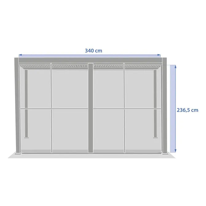 Врати Hesperide Evora, Странични, Бял поликарбонат, 3.6 m