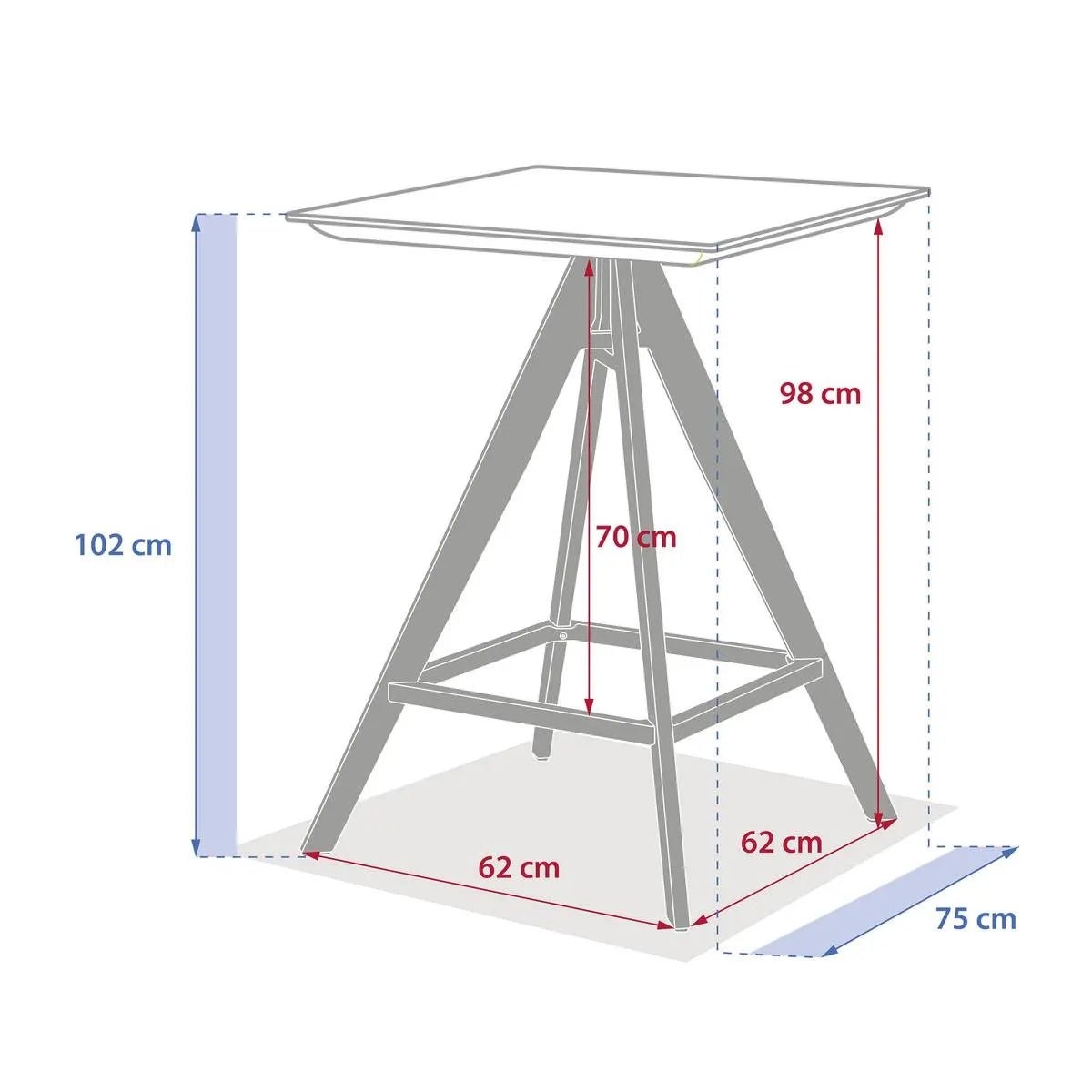 Градинска висока маса Hesperide Terzano