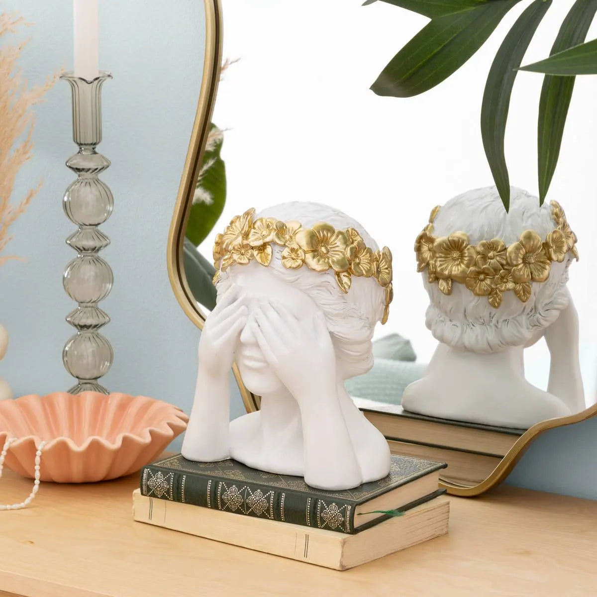 Декоративна фигура atmosphera Wild Romance, Смола, Бял, 22 cm