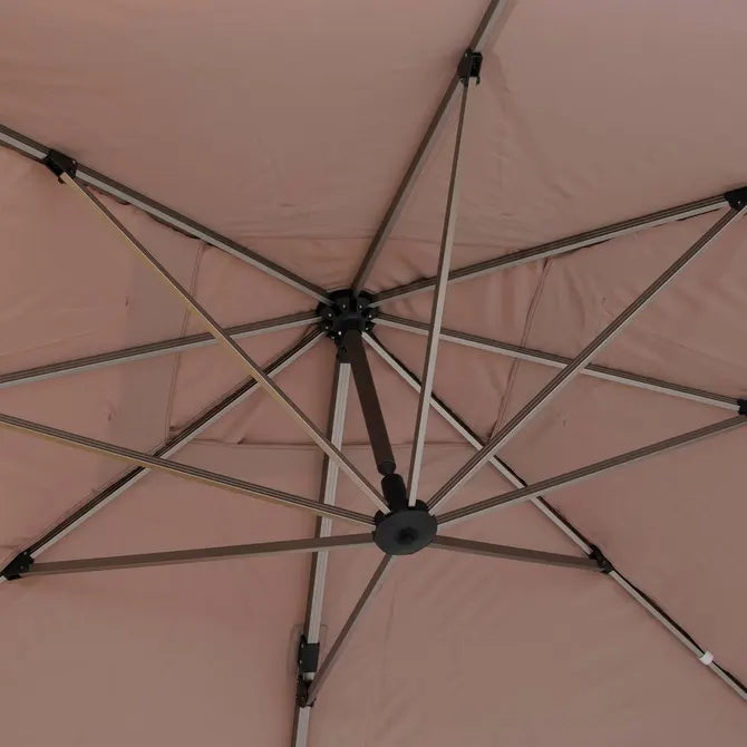 Градински чадър със странична стойка Hesperide Equador, Анодизиран сиво/Таупе, 4x3 m