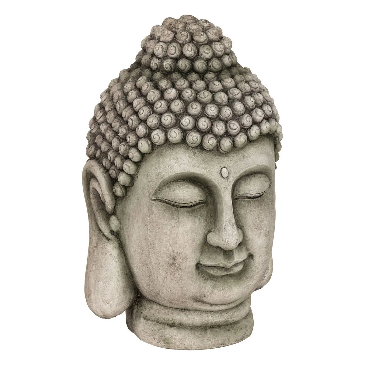 Декоративна статуя atmosphera Buddha Head, Магнезий, Сив, 60 cm