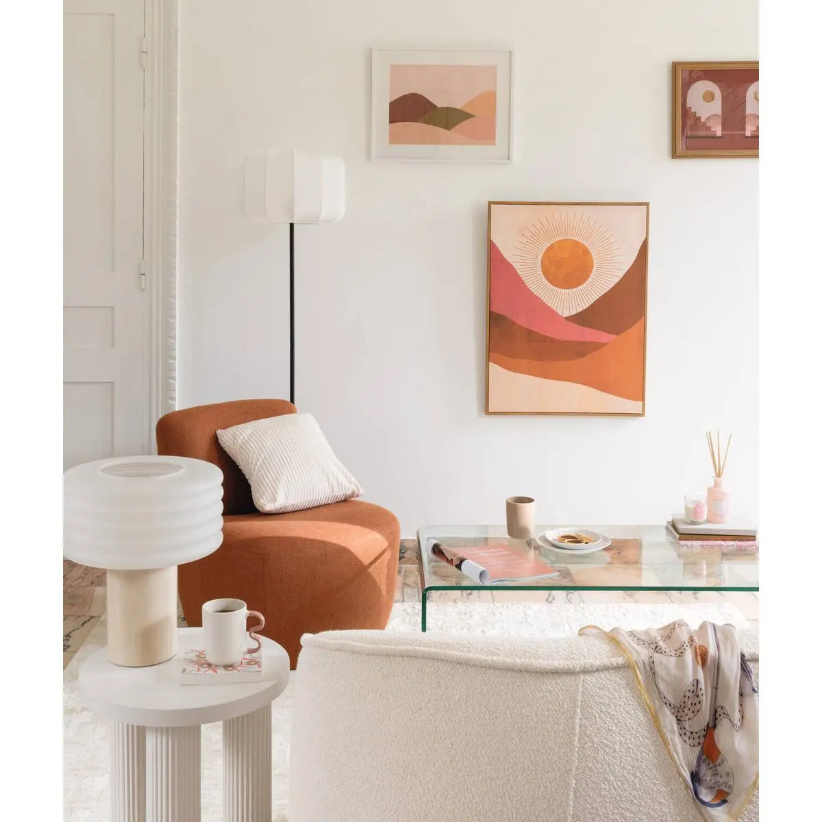 Лампион atmosphera Tobie, Метал и Памук, Черен, 150 cm