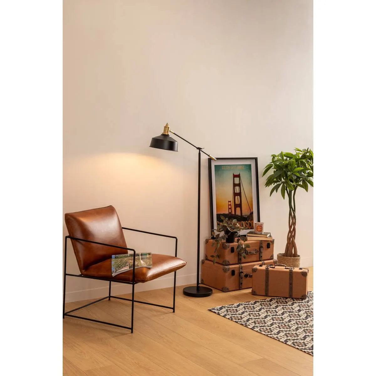 Лампион atmosphera Flower Factory, Метал, Черен, 155 cm