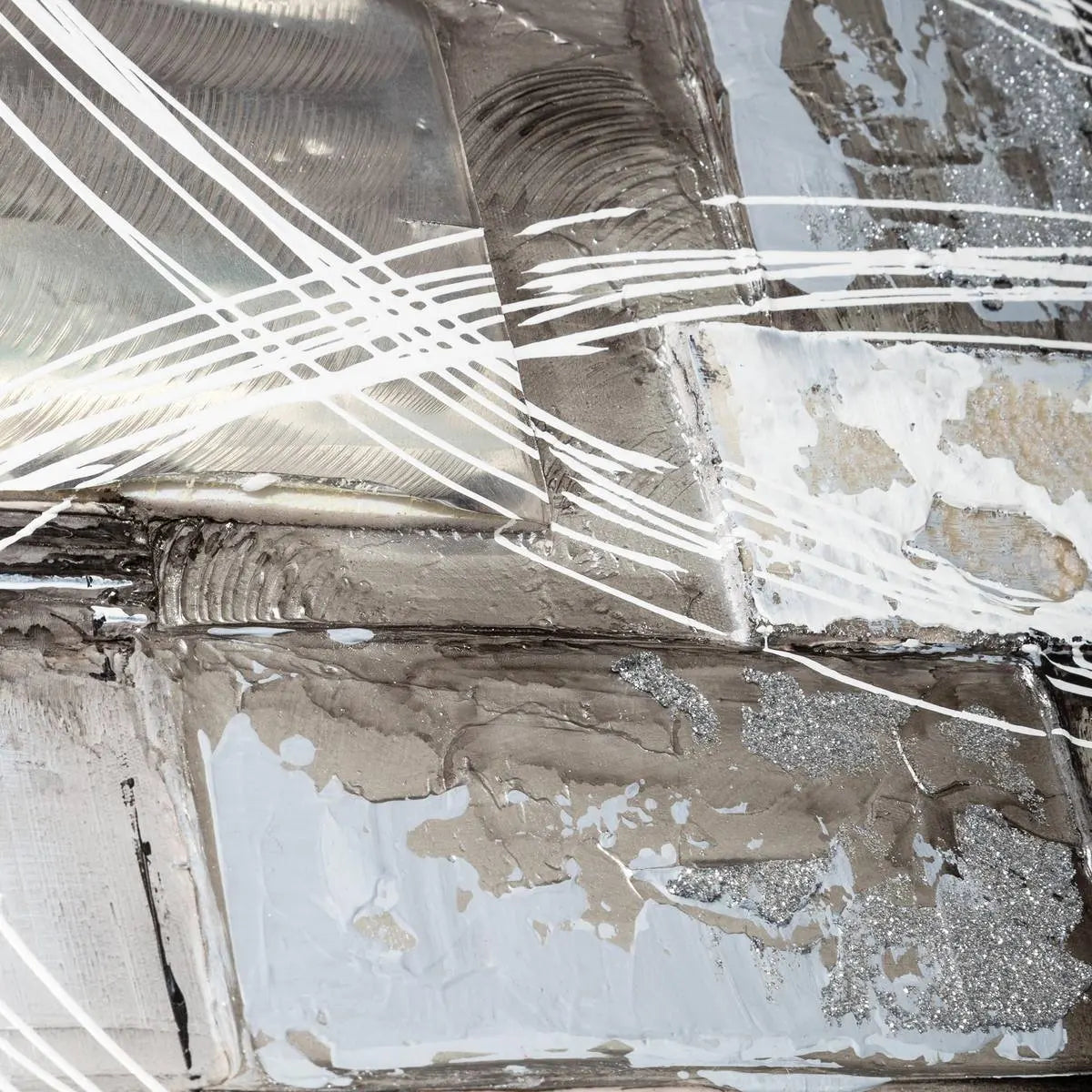 Картина atmosphera Kylia, Ръчно рисувано платно 150x150 см, Сребърна, Асорти дизайни