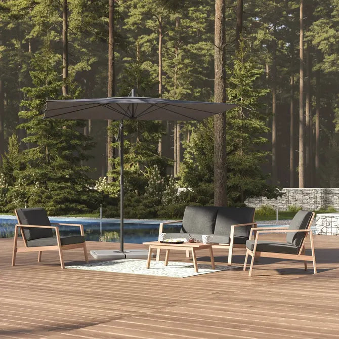 Градински чадър със странична стойка Hesperide Manoa, Цвят Шисти, 2.5x2.5 m