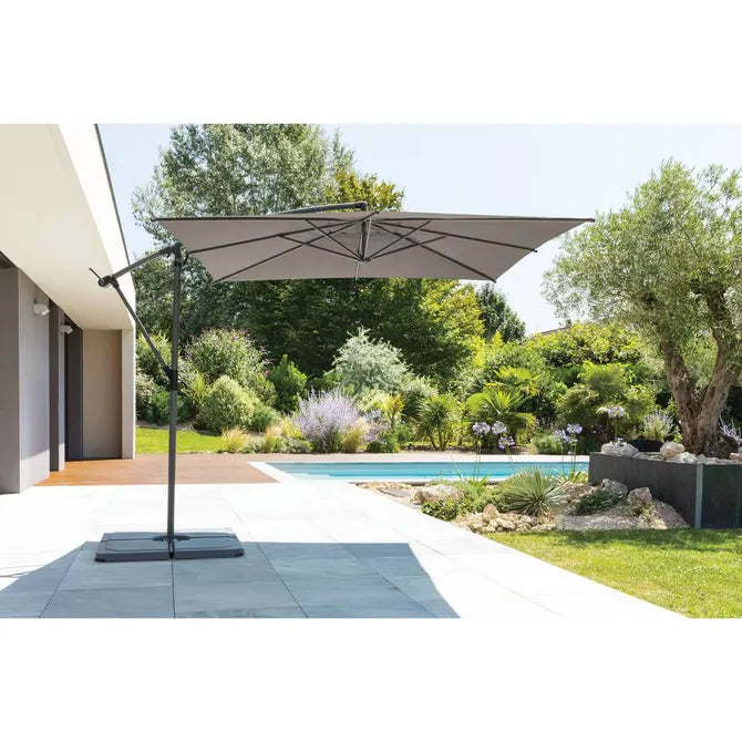 Градински чадър със странична стойка Hesperide Manoa, Таупе, 2.5x2.5 m
