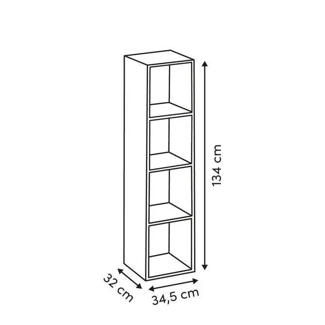Рафт 5five Mix'n Modul, 4 отделения, MDF, 35x32x134 cm