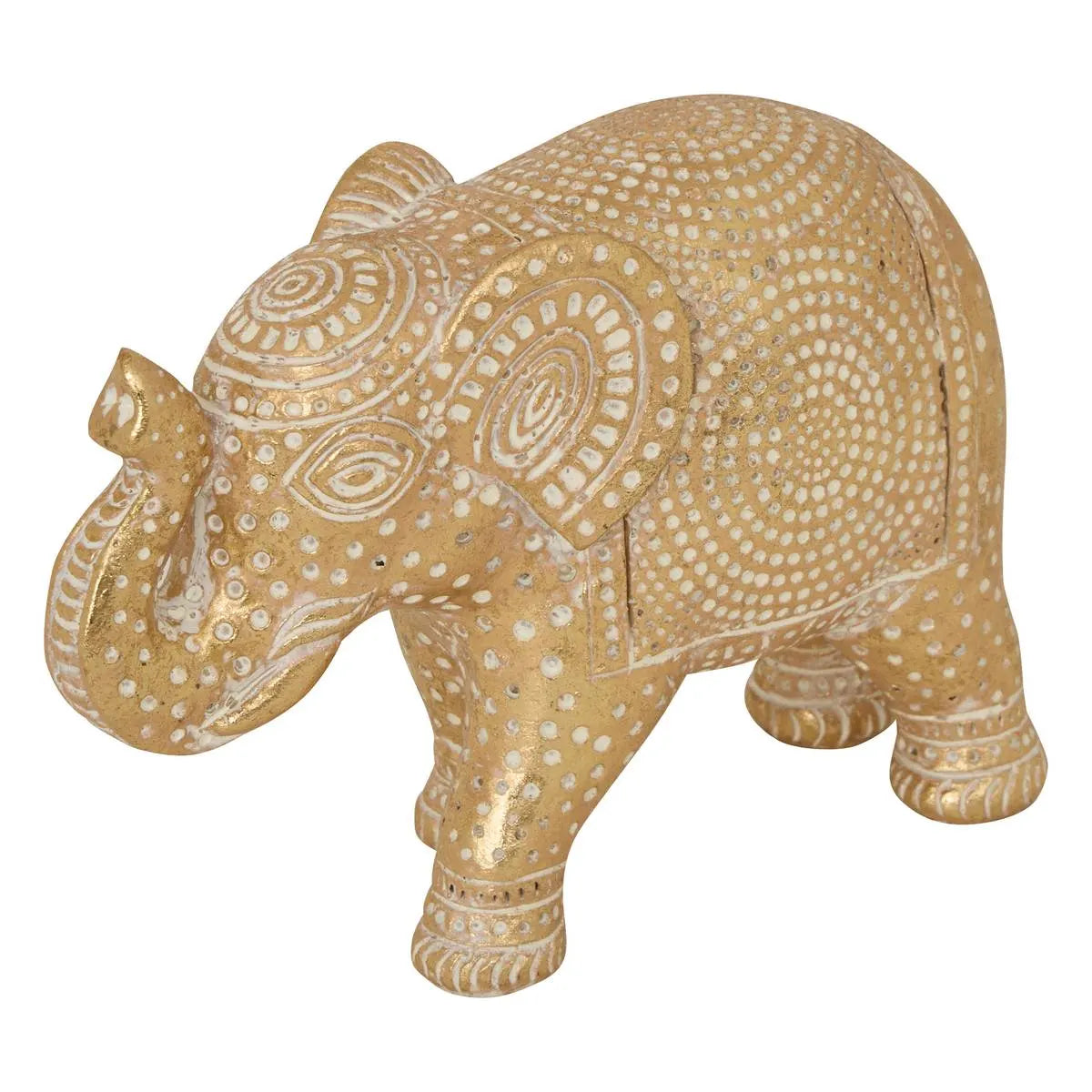Декоративна фигура atmosphera Gajah, Смола, Златист, 12 cm