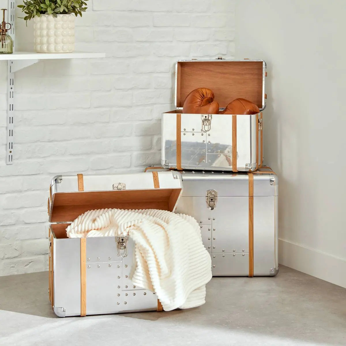 Декоративни кутии atmosphera Sky, Алуминии, 3 бр